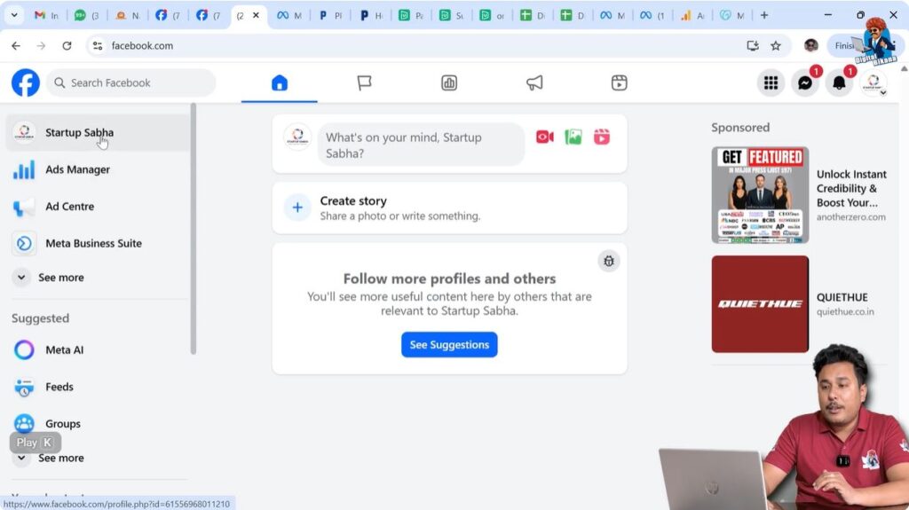 Navigating to Facebook Page profile after switching to page