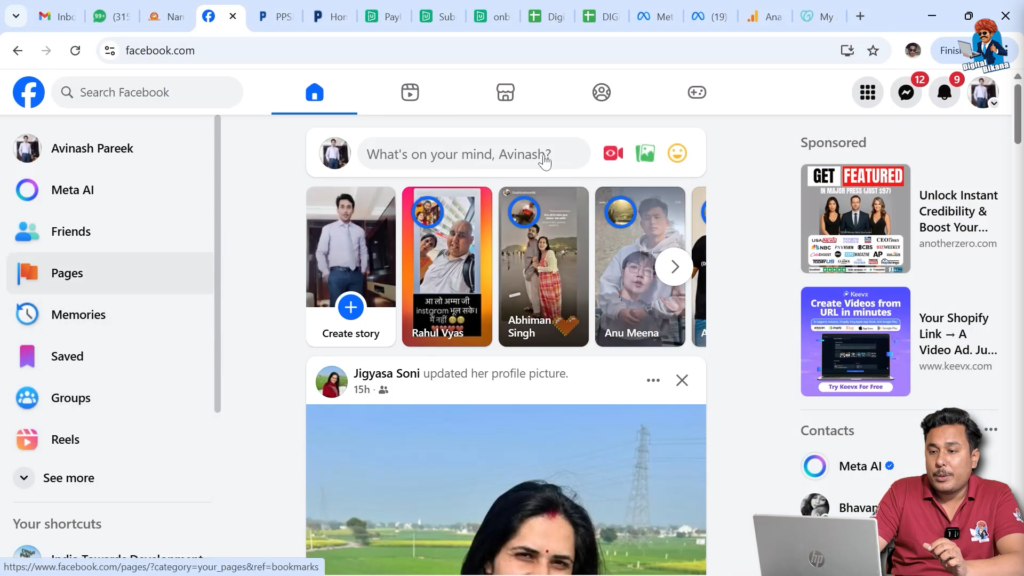 Facebook login screen for accessing business account and Meta Business Suite