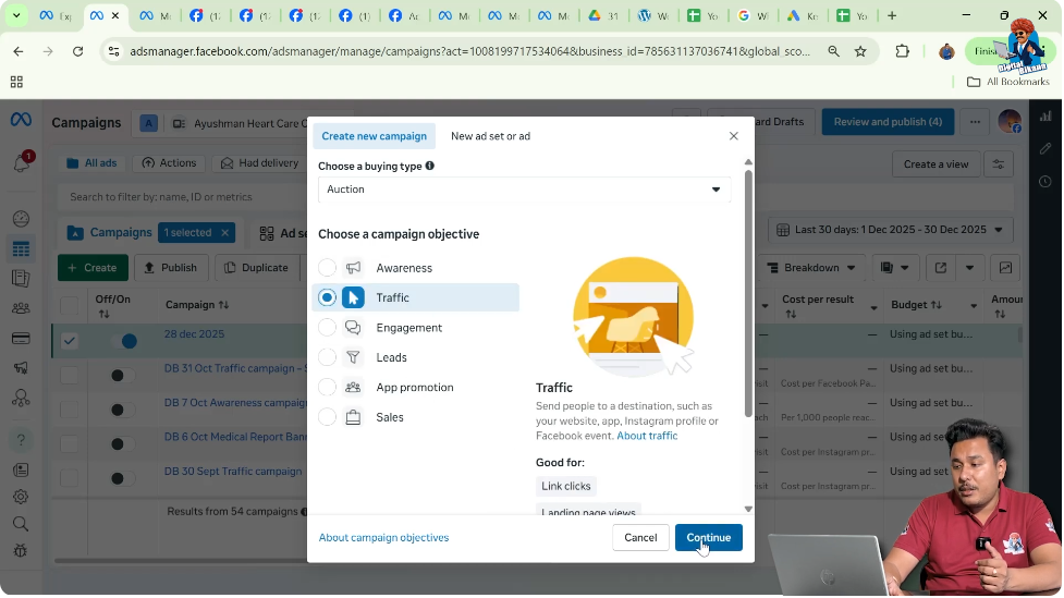 Selecting an Objective and Continuing