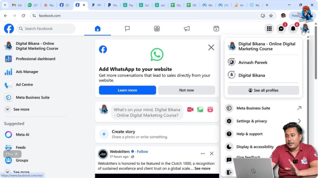 Switching from personal Facebook profile to business Facebook Page