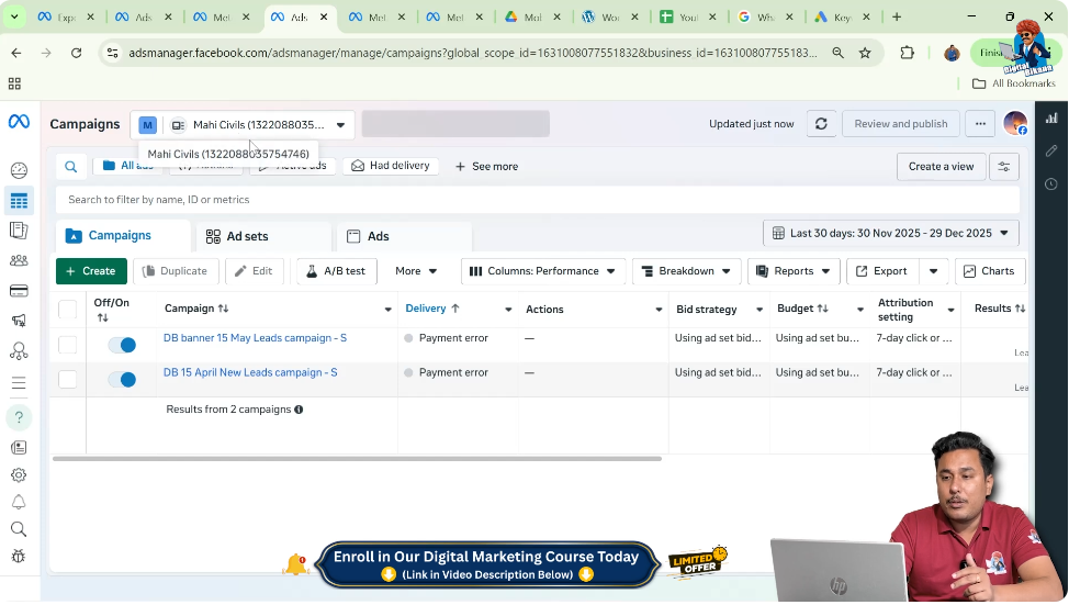 Switching from personal ad account to business ad account