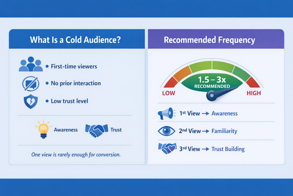 Good ad frequency for cold audience Facebook ad campaigns