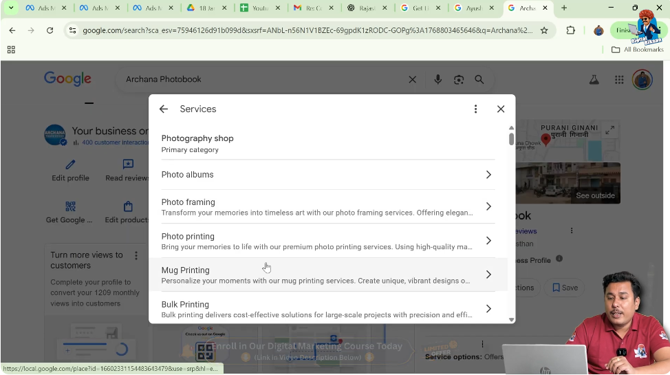 Adding products and detailed services with keywords in Google My Business listing