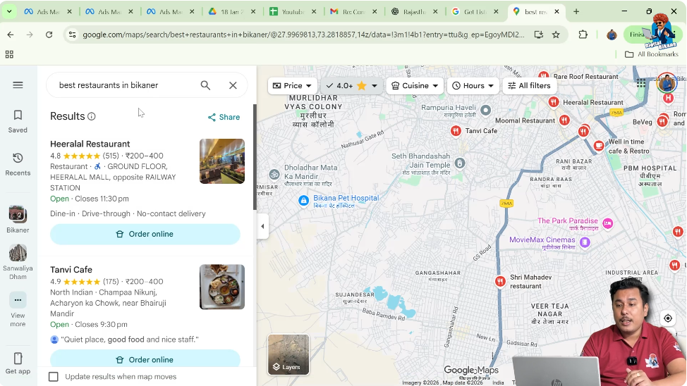 Google My Business listing shown directly on Google Maps