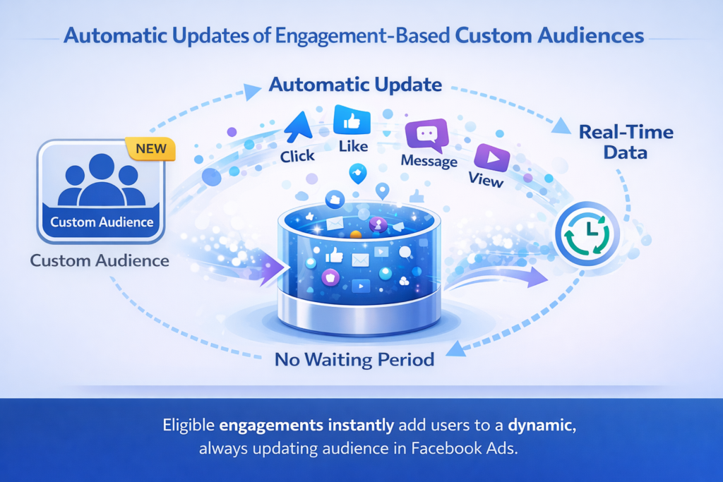 Facebook and Instagram engagement automatically adding users to custom audience