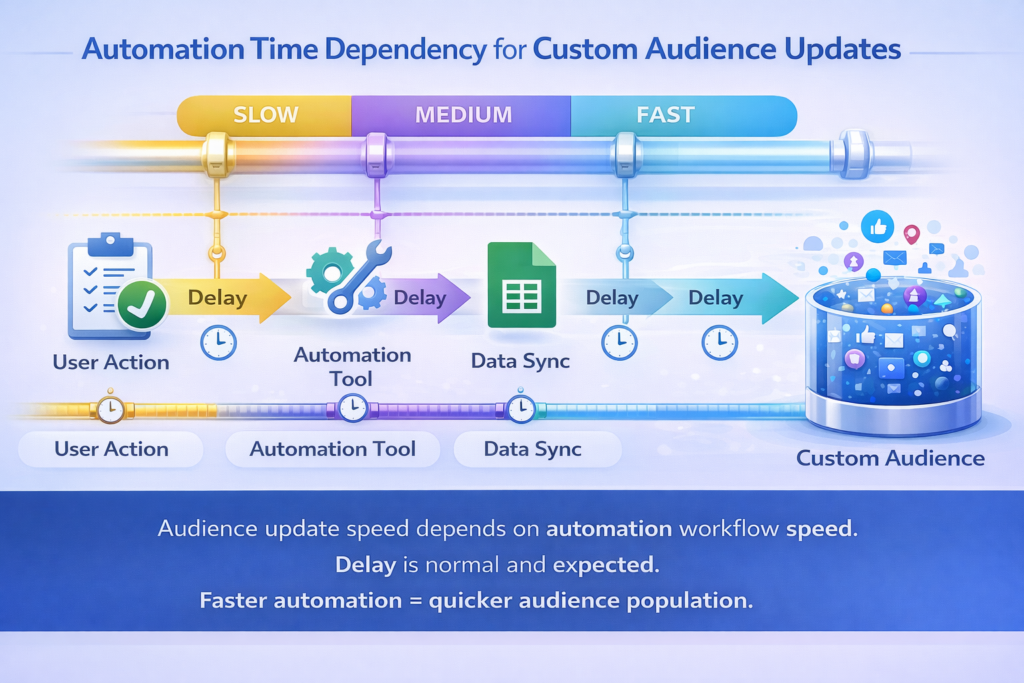 Delay in custom audience update due to third party automation workflow