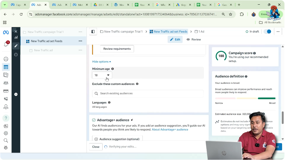 Setting age criteria and audience controls in Meta Ads Manager