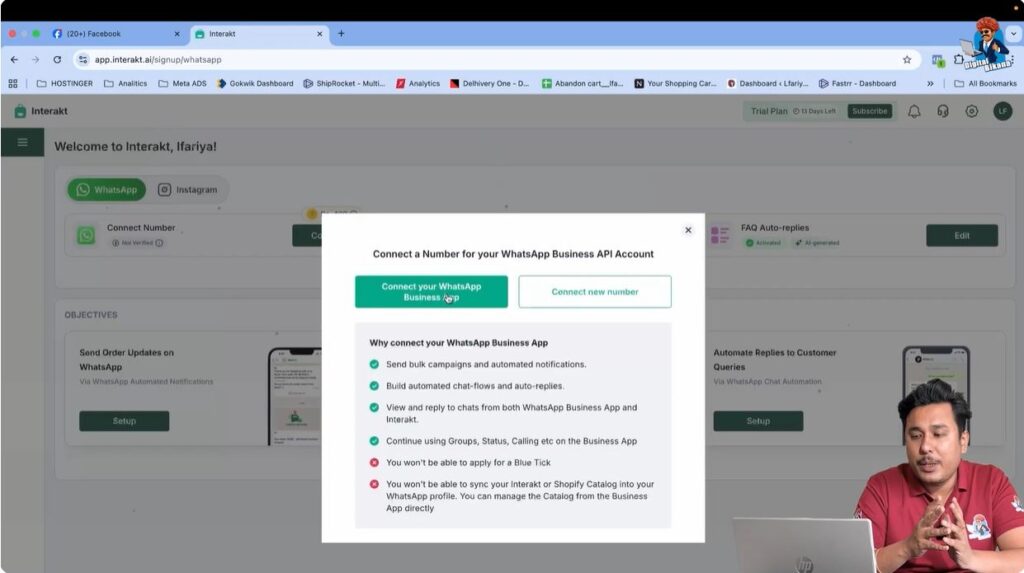 Connecting WhatsApp Business number to Interakt WhatsApp Business API account