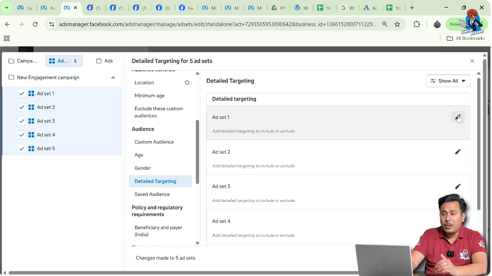 Editing interest behavior and demographic targeting in Meta Ads Manager