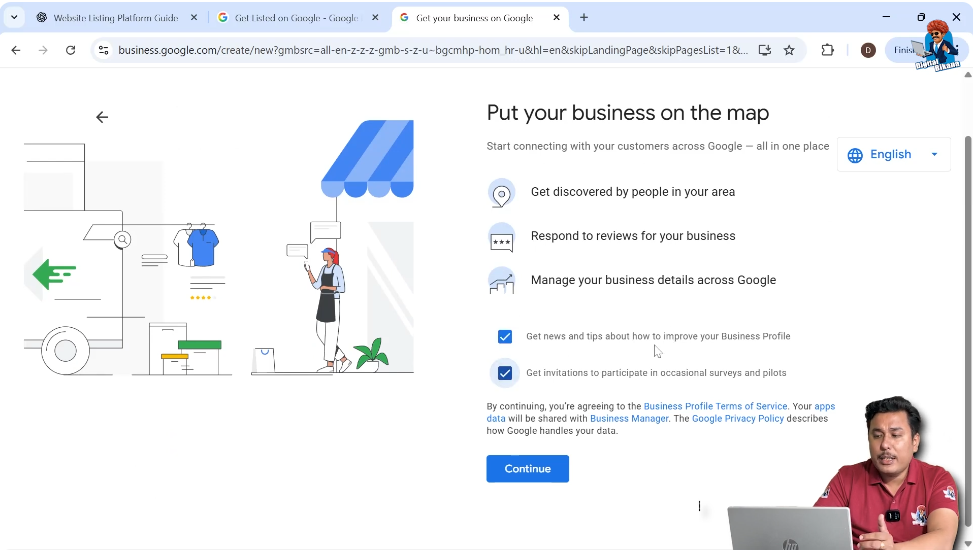Enabling updates and tips to improve Google My Business profile performance