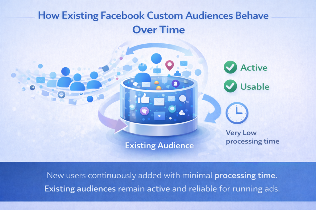 Existing Facebook custom audience updating frequently with new users