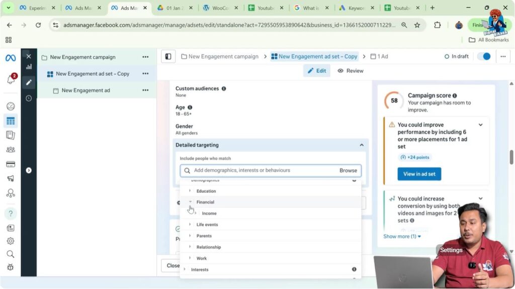 Income and financial demographics targeting in Meta Ads Manager