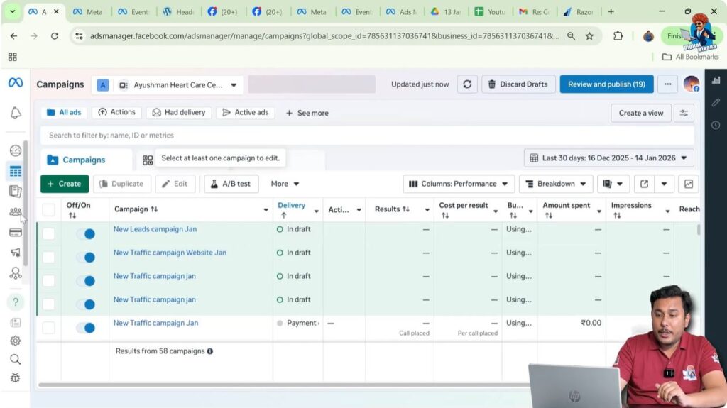 Navigating to audiences section in Meta Ads Manager