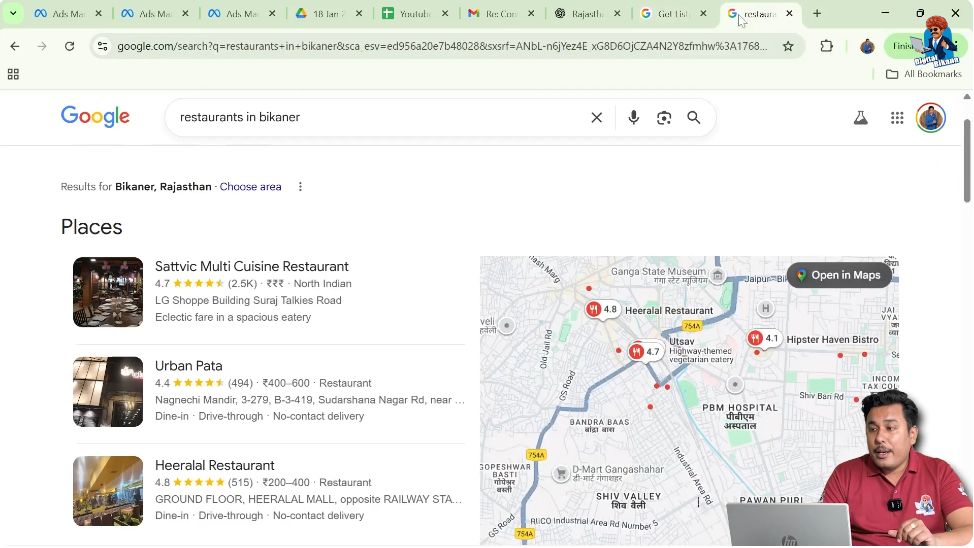 Google Local Pack showing business listings from Google My Business