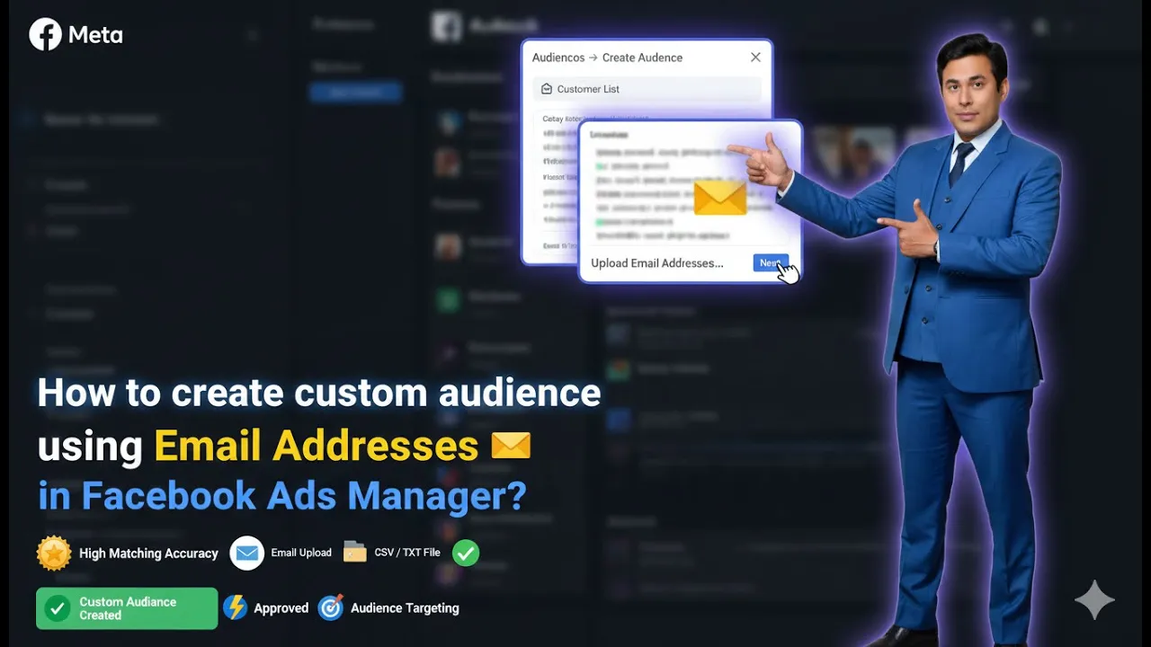 In this article we are going to discuss about How to create custom audience using Email Addresses in Facebook Ads Manager