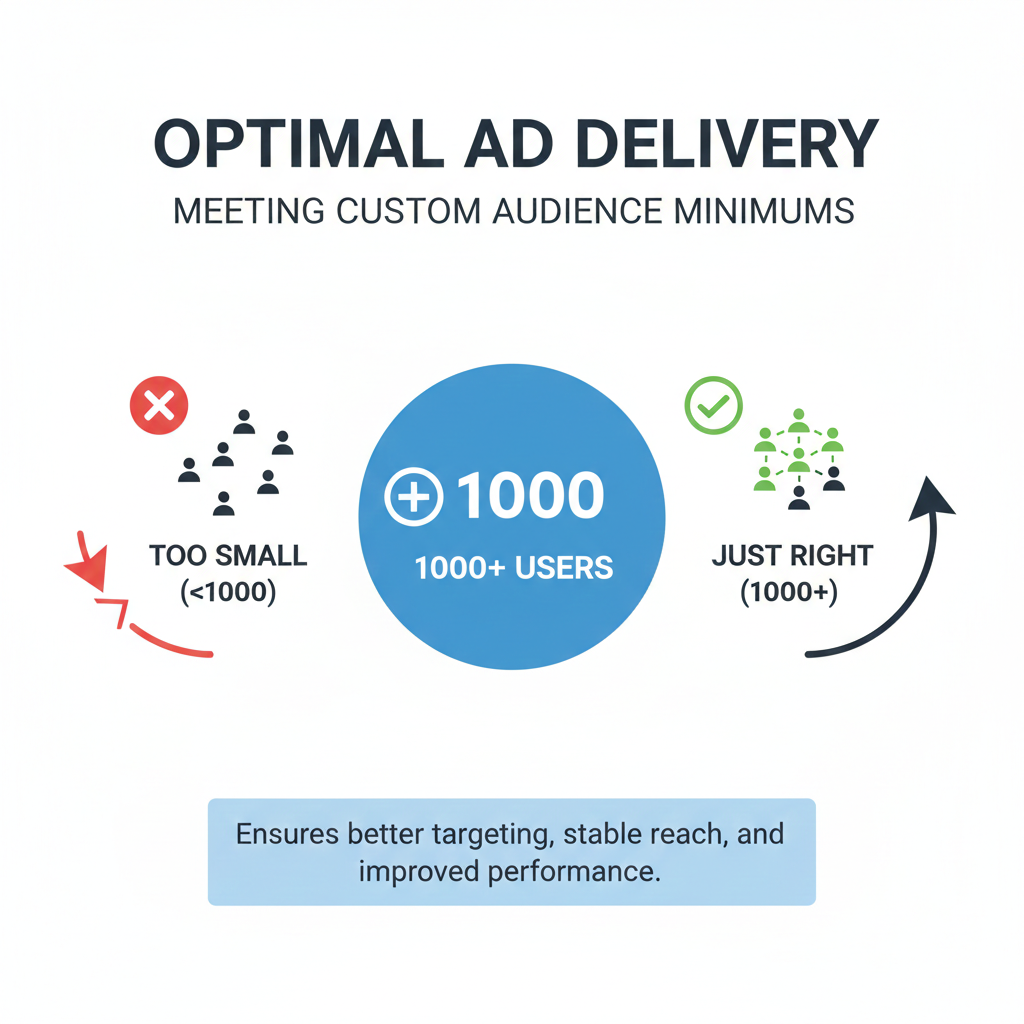 Minimum 1000 users required before creating custom audience in Facebook ads