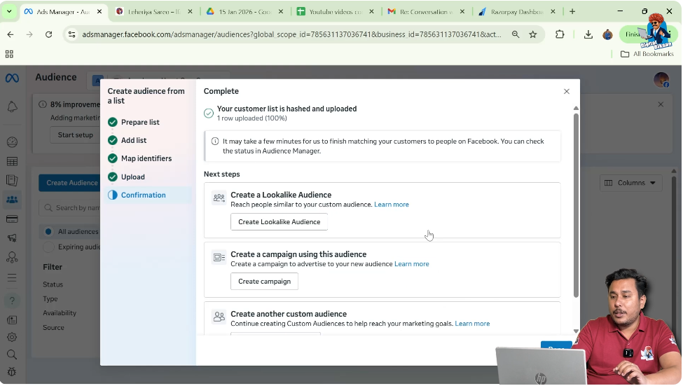 Import and create mobile number custom audience in Facebook Ads Manager