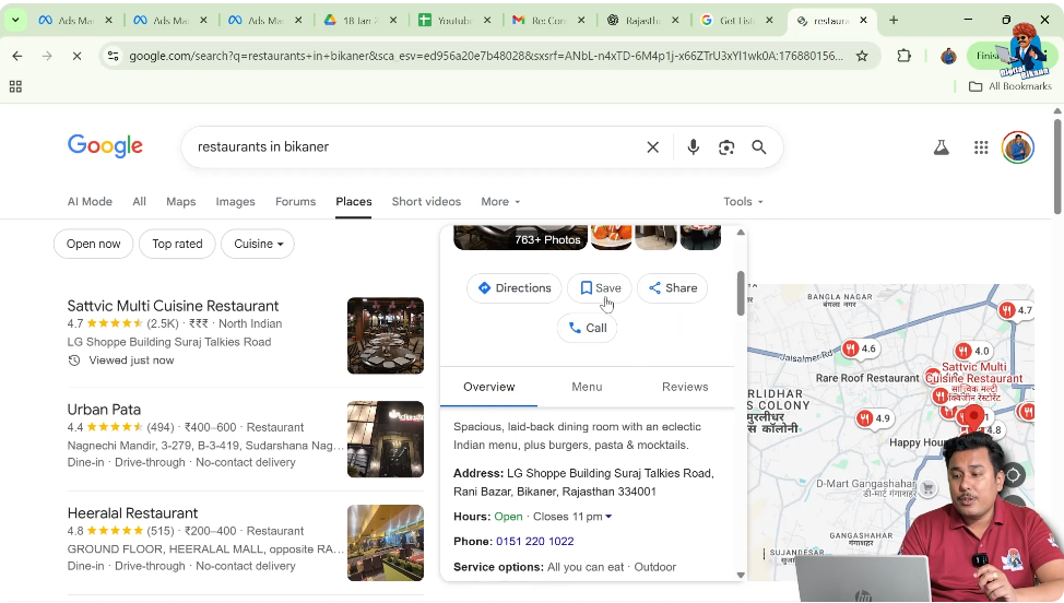 Business details shown inside a Google My Business listing