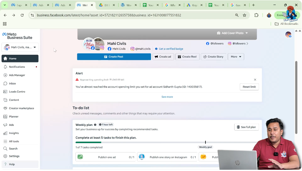 How to verify business email address in Meta Business Suite login dashboard