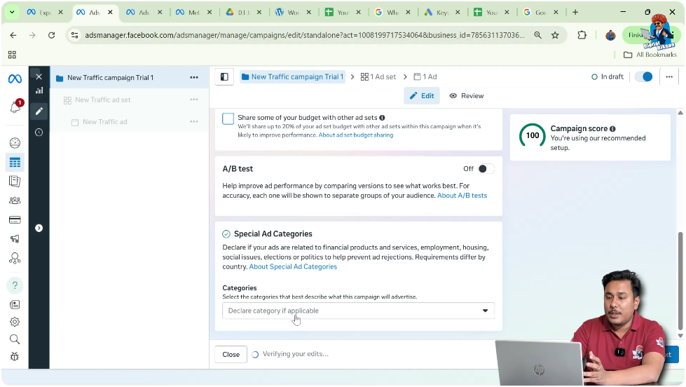 Skipping special ad category selection in Meta Ads Manager