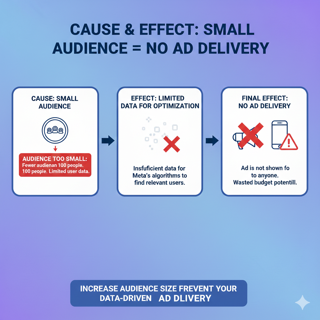 Low custom audience size preventing Facebook ad delivery