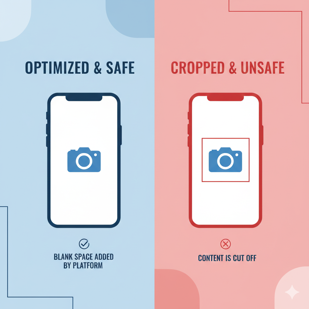 Blank spaces vs image cropping in Facebook ad creative sizes