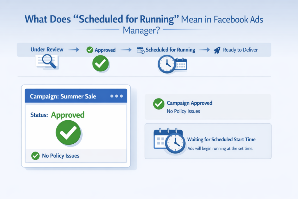 Facebook ad campaign scheduled for running meaning explained