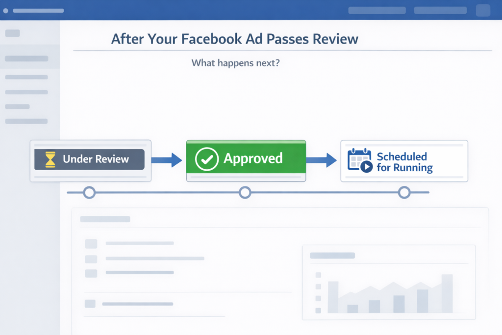What happens after Facebook ad review is completed