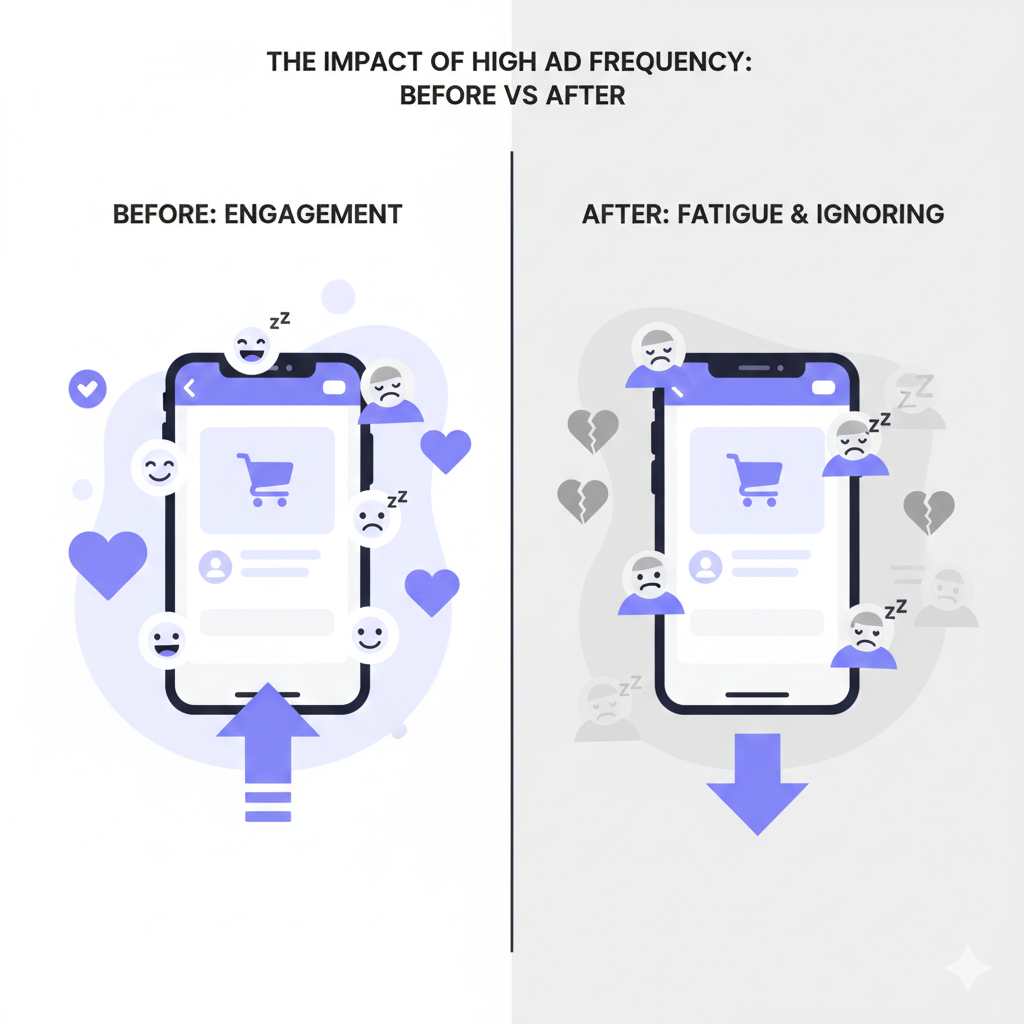 Effects of high ad frequency on user behavior and Facebook ad performance