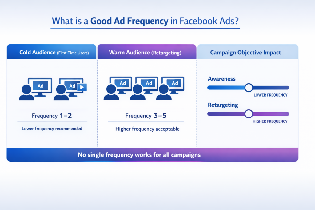 What is considered a good ad frequency in Facebook ads