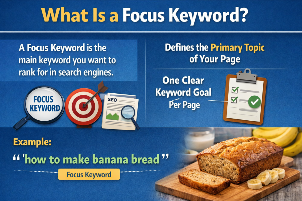 Example of focus keyword highlighted in blog post title and heading