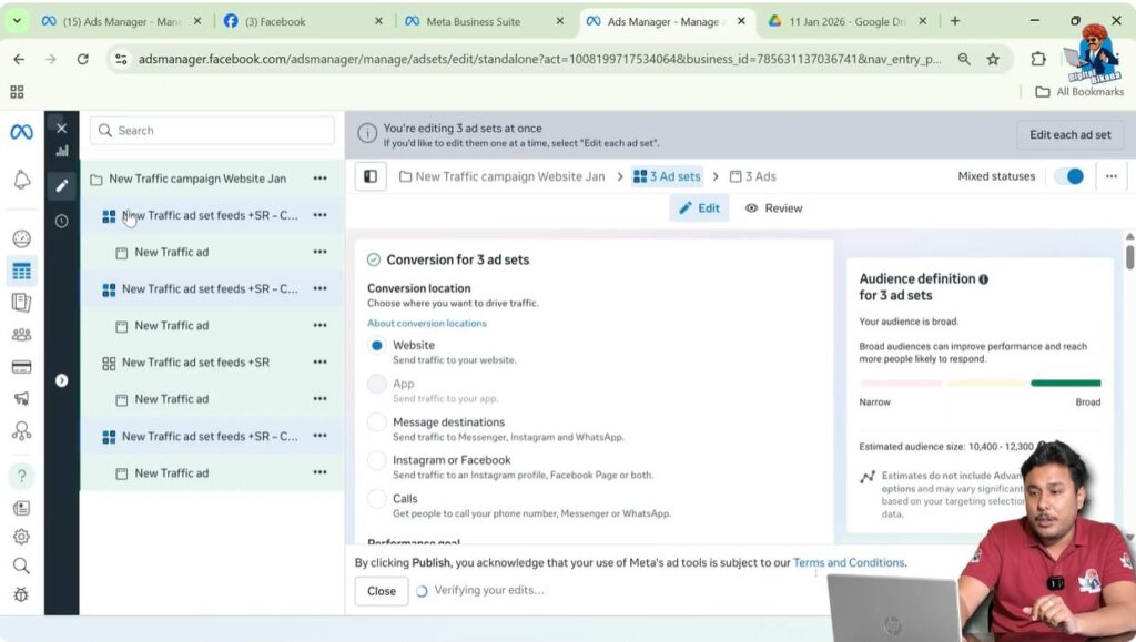 What is audience overlap in Facebook ads explained with multiple ad sets targeting same audience
