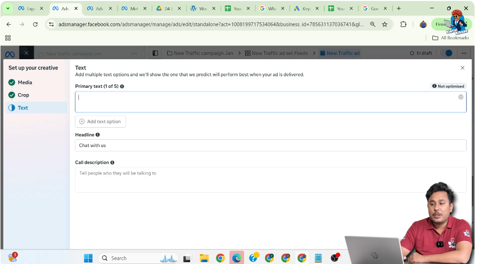 Writing primary text and headline for WhatsApp call ad