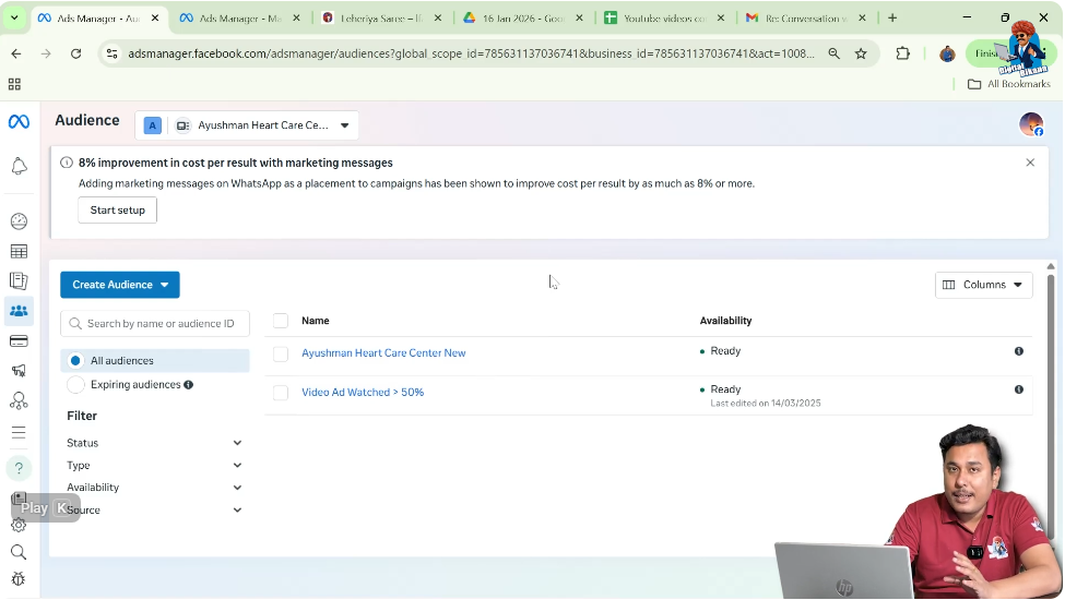 custom audiences are already created