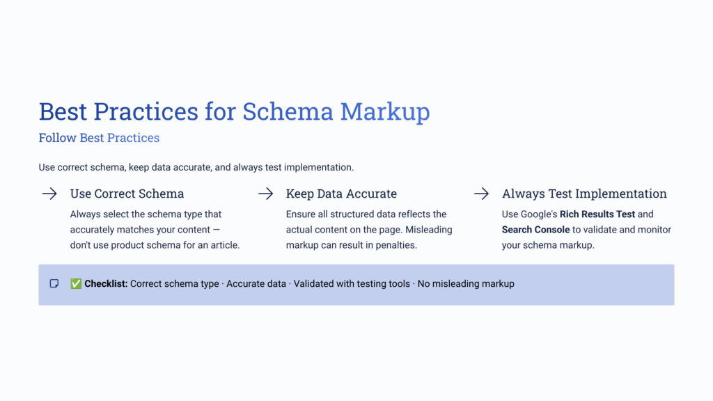 Best Practices for Schema Markup