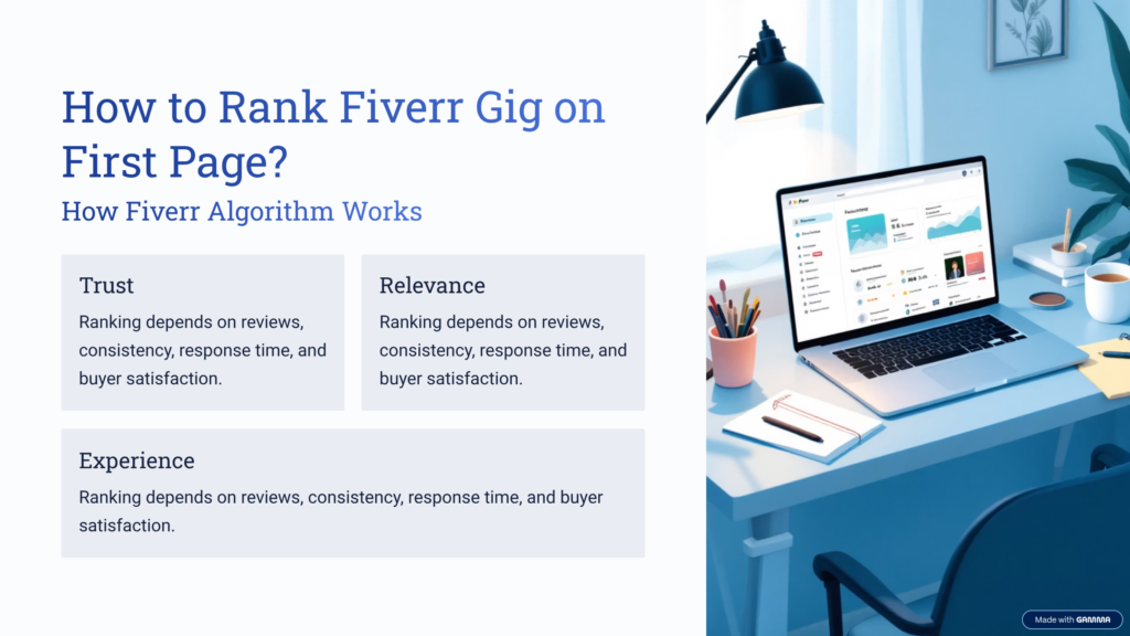 Fiverr ranking factors trust relevance buyer satisfaction metrics