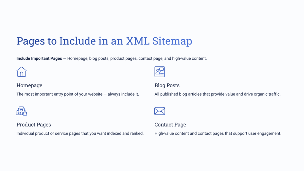 Pages to Include in an XML Sitemap