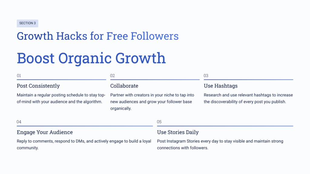 Section 3: Growth Hacks for Free Followers