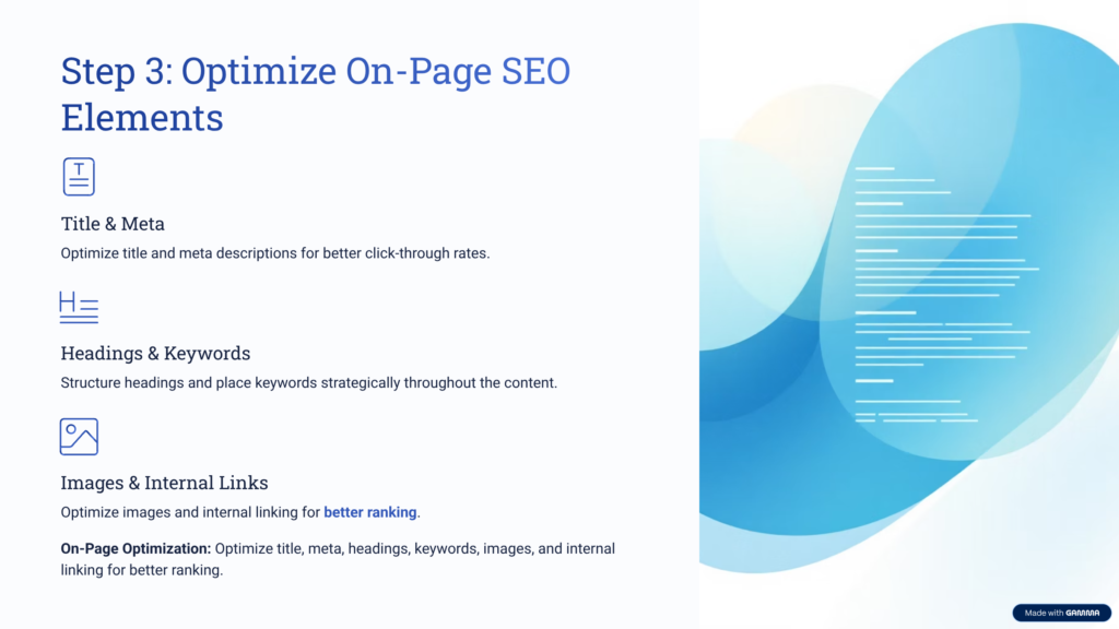 Optimize On-Page SEO Elements