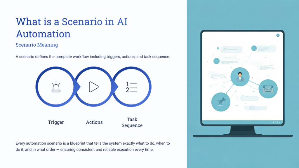 visual representation of automation scenario workflow with connected modules