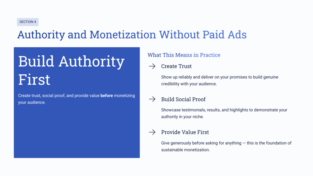 Section 4: Authority and Monetization Without Paid Ads