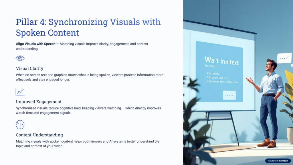 editing timeline showing synced visuals and voice for better YouTube SEO