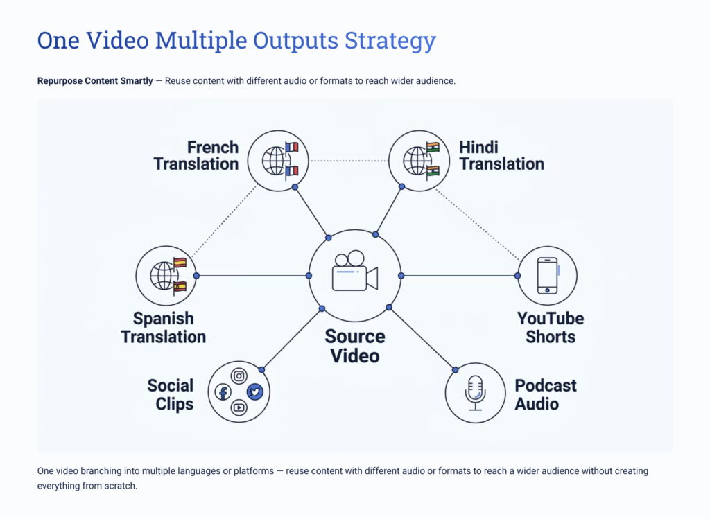 single video converted into multiple versions for different audiences
