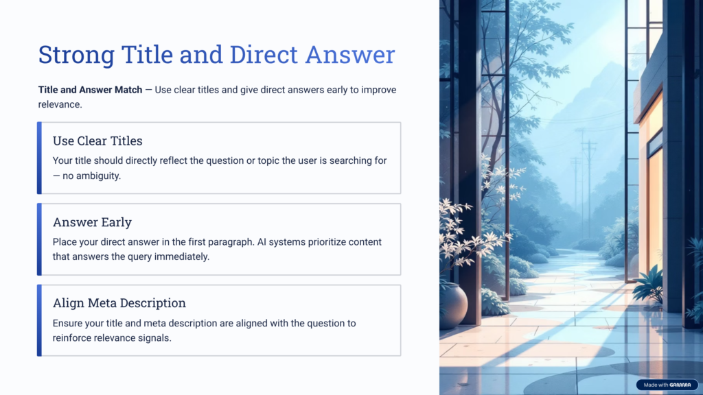 Creating Strong Title and Description Alignment