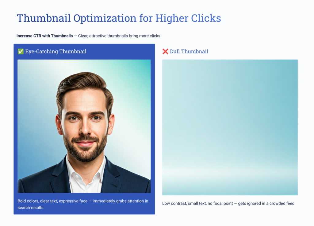 High CTR YouTube thumbnail design comparison showing attractive and engaging visuals
