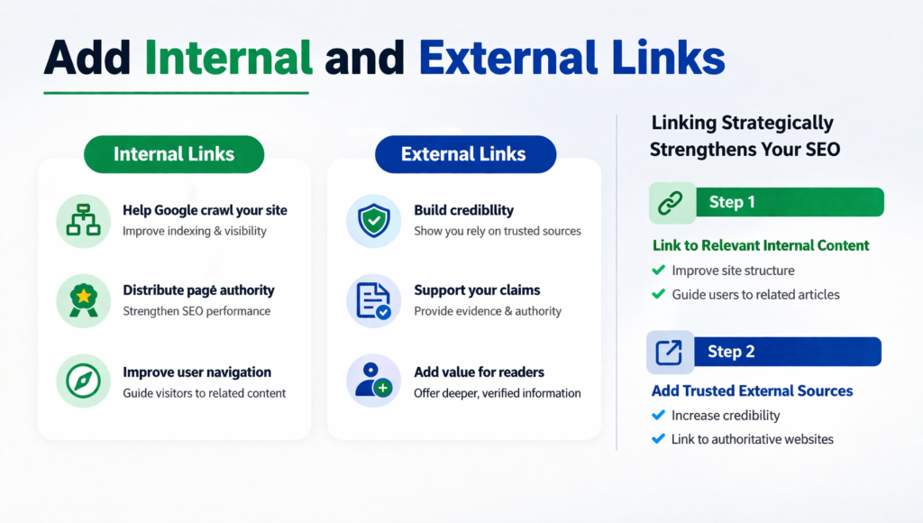 Add Internal and External Links