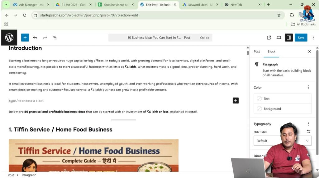 Creating new block in WordPress editor by pressing enter after paragraph