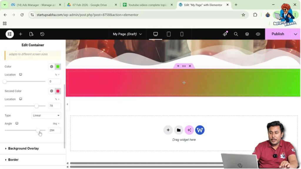 Adjust Gradient Angle