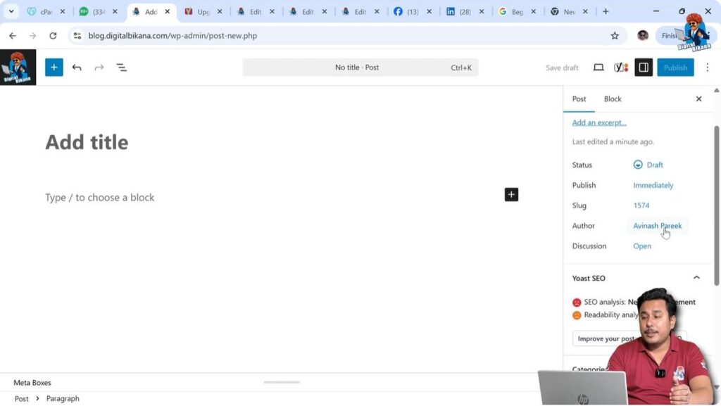 Selecting author for WordPress blog post