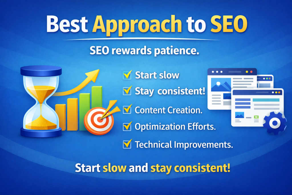 Steady upward growth chart representing long term SEO results